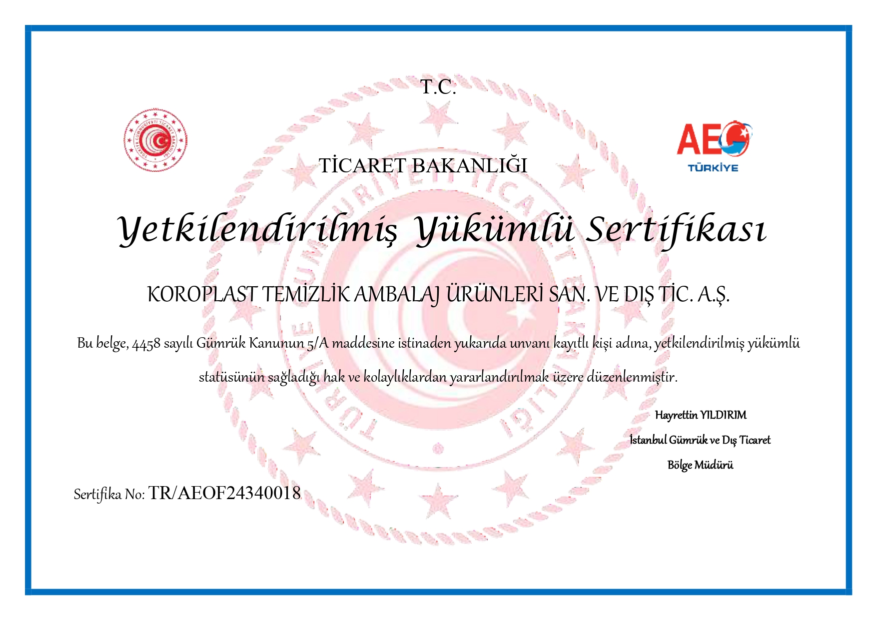 Yetkilendirilmiş Yükümlü Sertifikası (YYS) Nedir?
